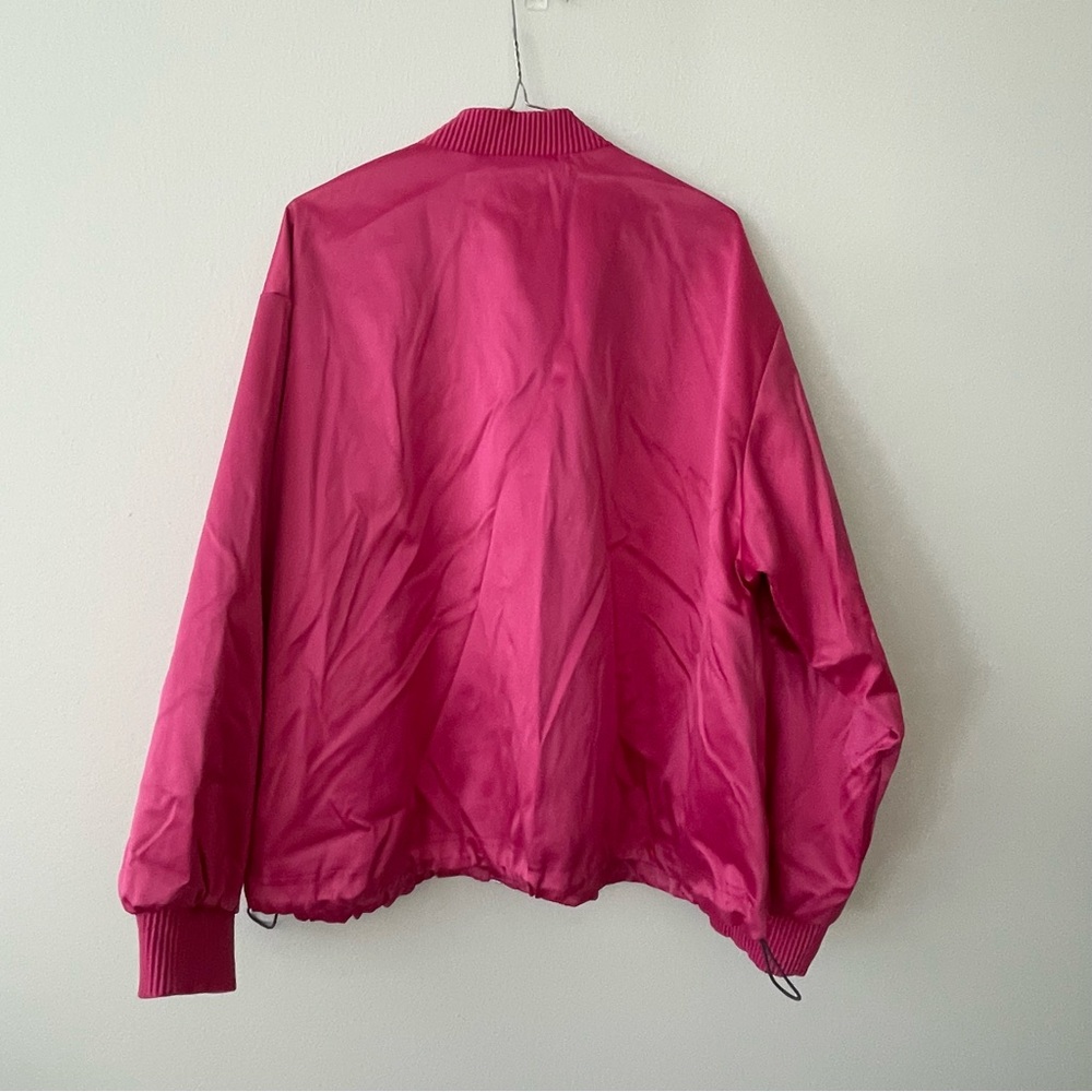 We The Free Hot Pink Satin Bomber Jacket - Picture 7 of 7